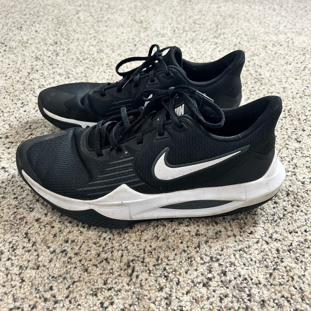 Nike Precision 5 Basketball Shoe Black White Mens 10.5 CW3403